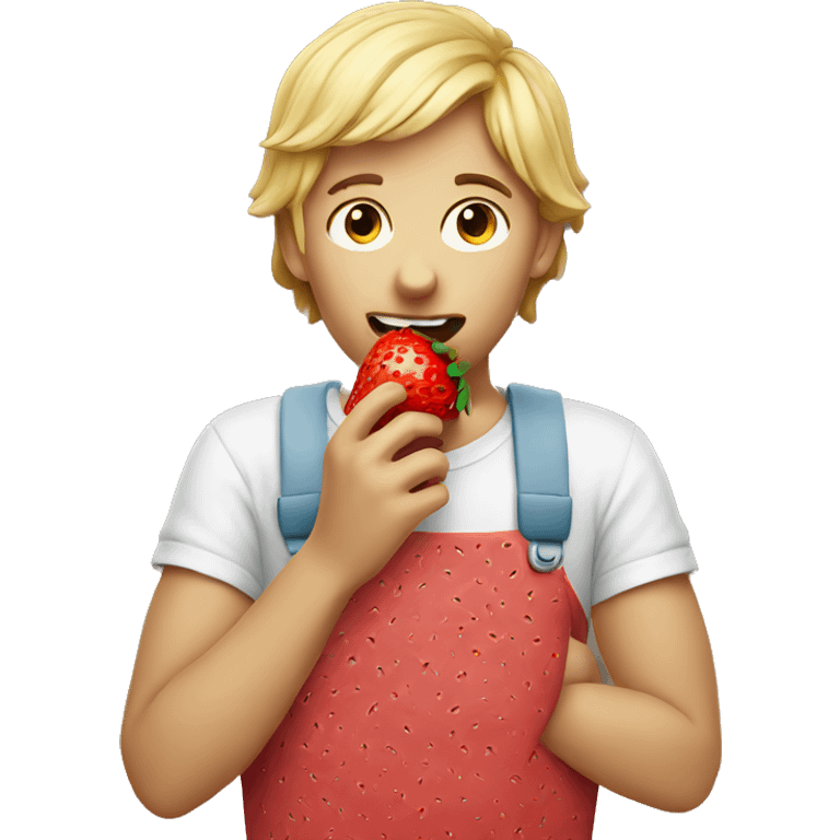 Strawberry eating Strawberry  emoji