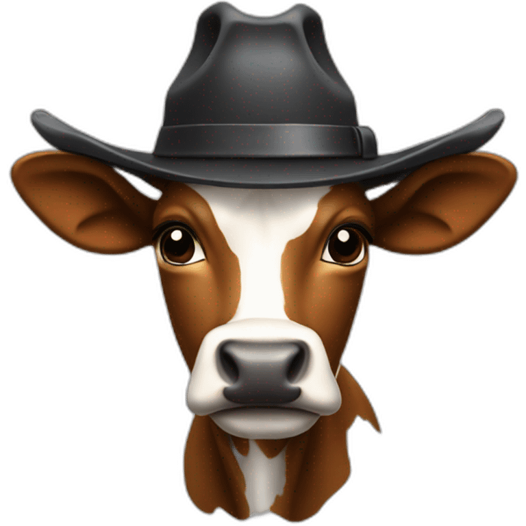 Vache avec un chapeau de cowbou emoji