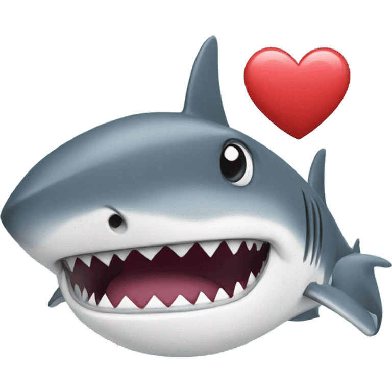 shark w a heart emoji