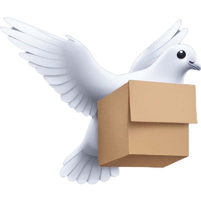 pigeon flying holding a package emoji