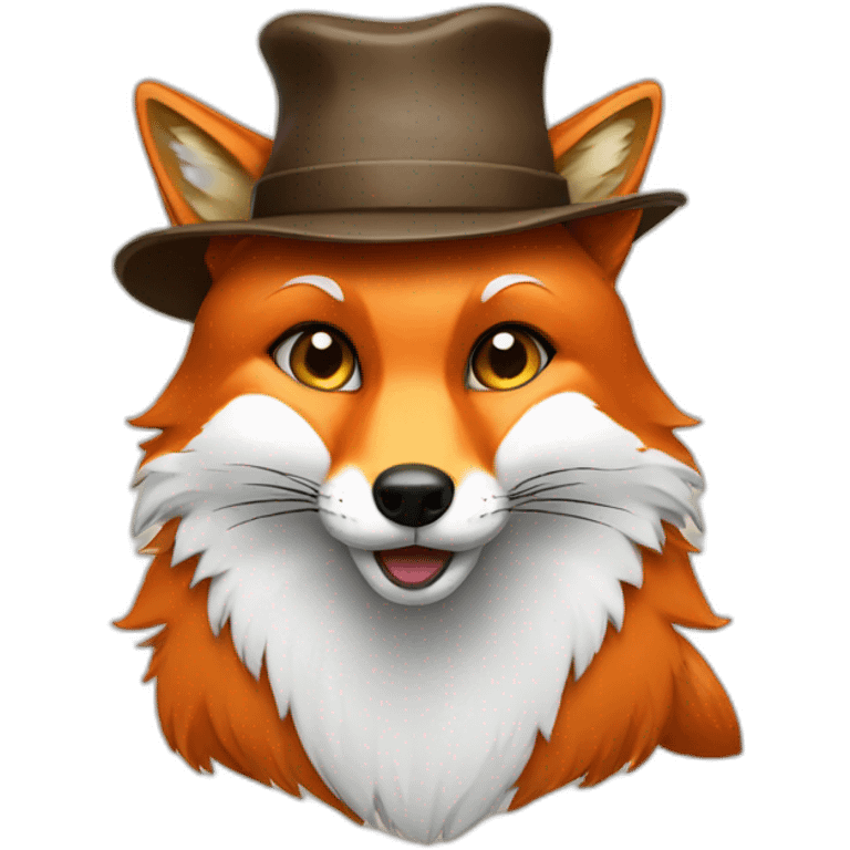 fox with hat and moustache emoji