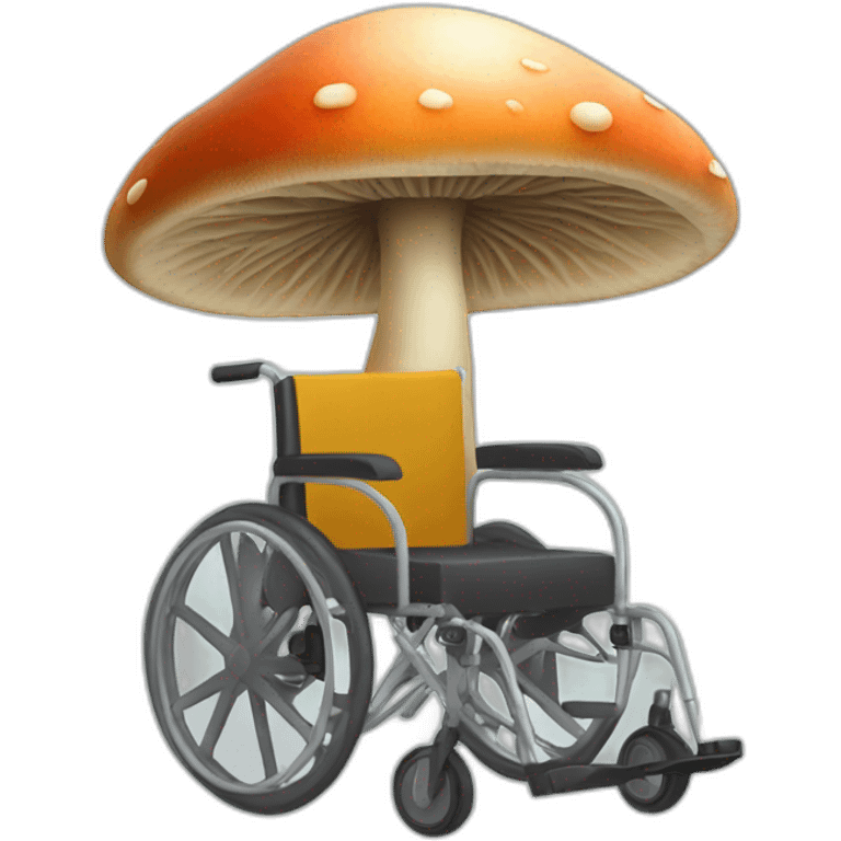 Mushroom sitting on a wheelchair emoji