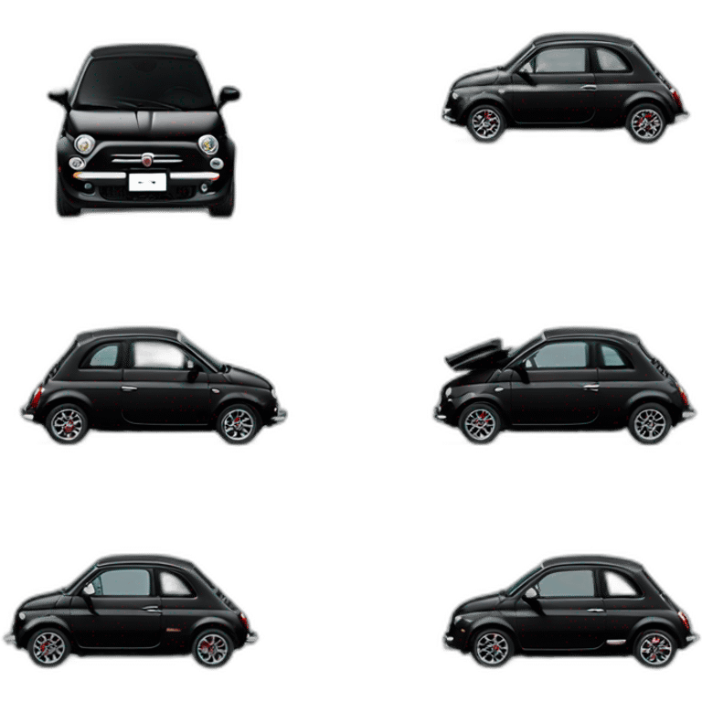 fiat 500 modern cabrio black emoji