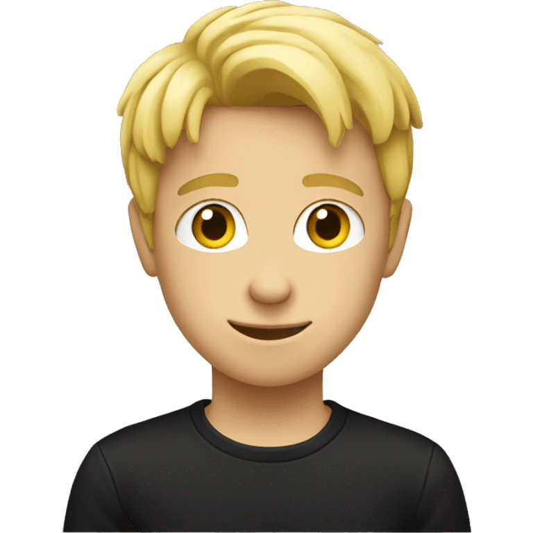 À blond boy who wearing a black t shirt emoji