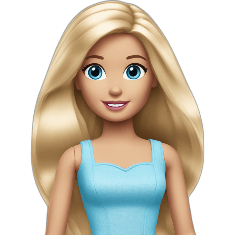 Barbie long hair blue eyes emoji