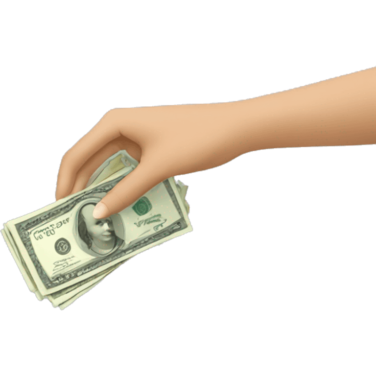 women hand giving money emoji