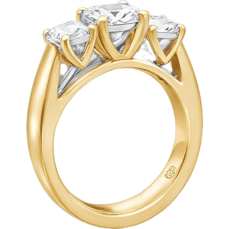 Gold trilogy engagement ring emoji