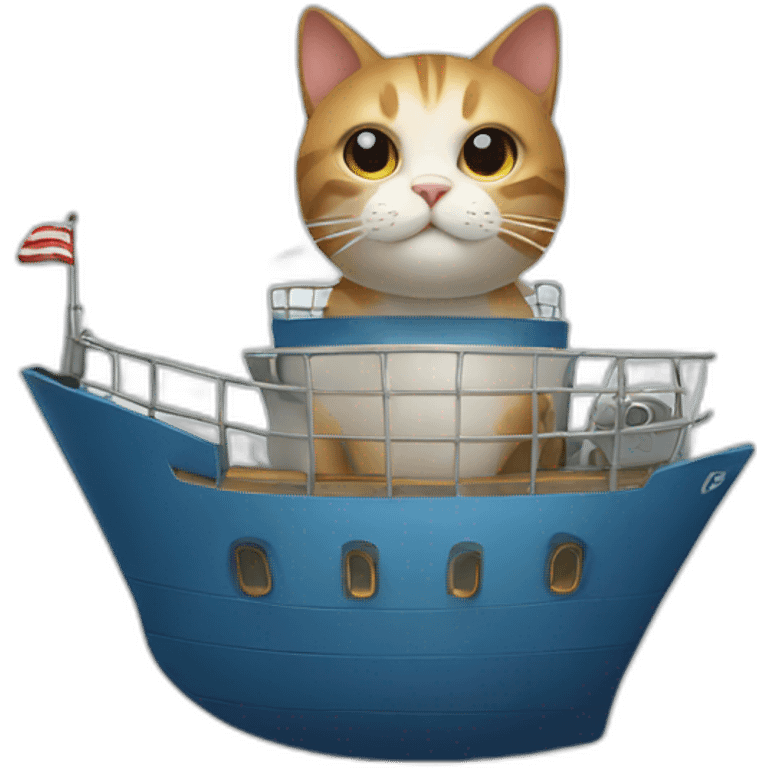 cat on ship emoji