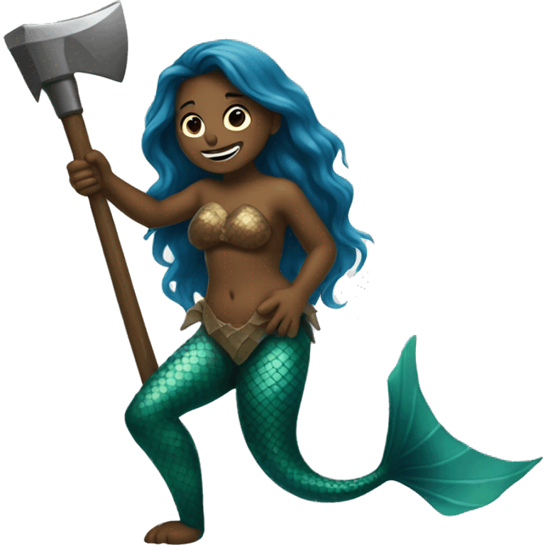 mermaid holding an axe emoji