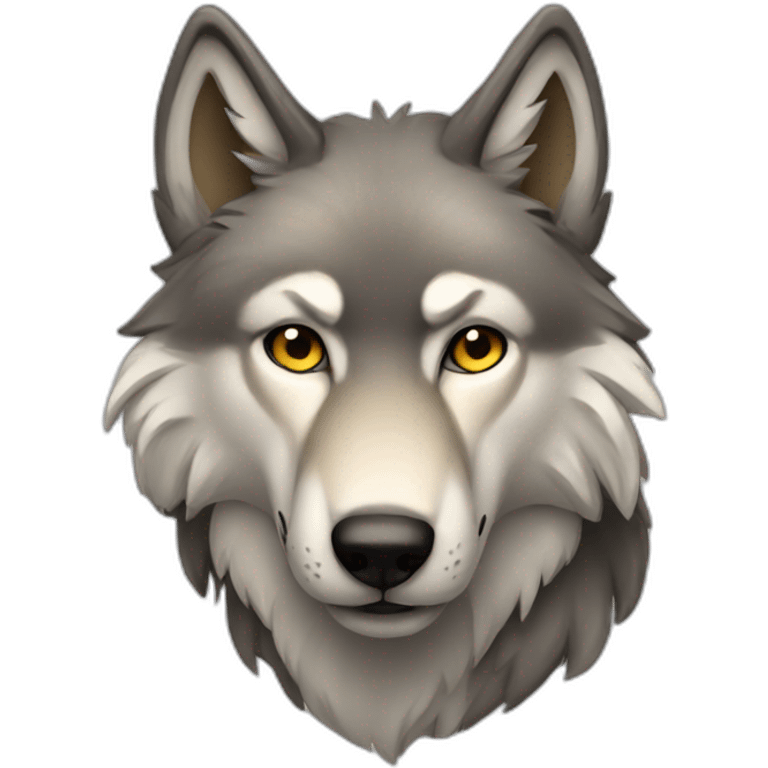 Handsome wolf emoji