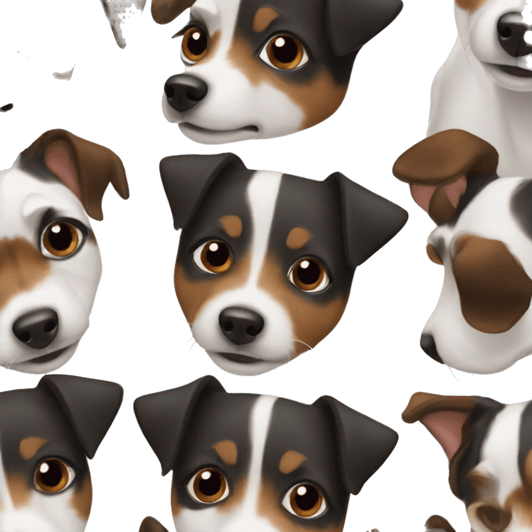 Black Brown Jack russell Terrier emoji