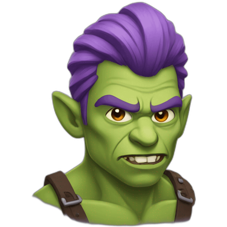 Orc with purple hair emoji