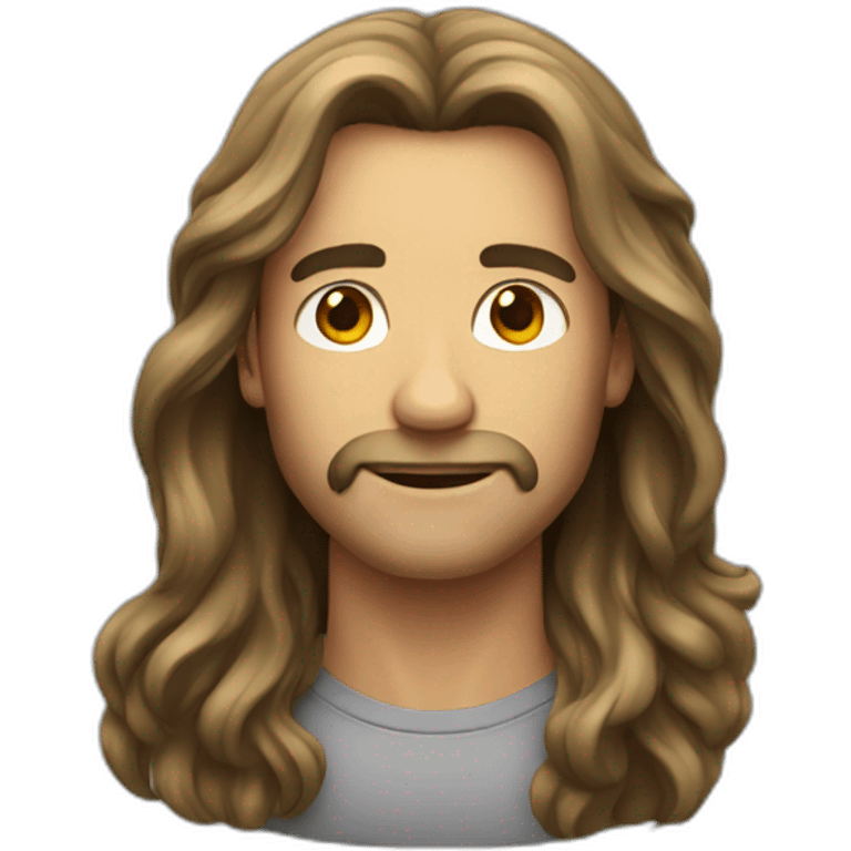 man with long hair emoji