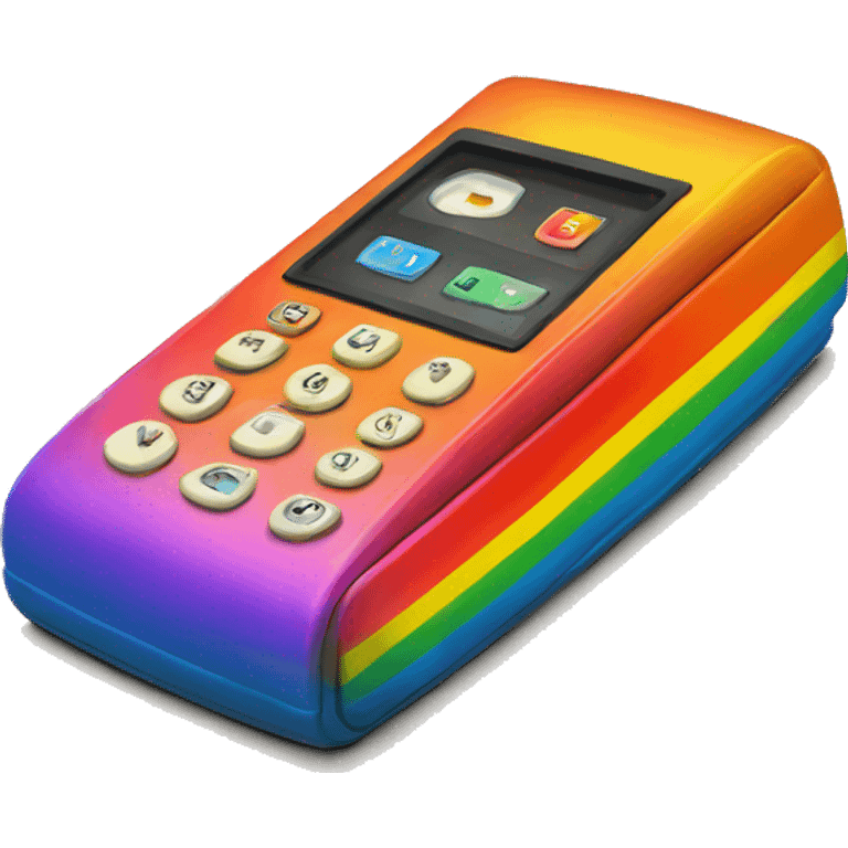 rainbow flip phone vintage emoji