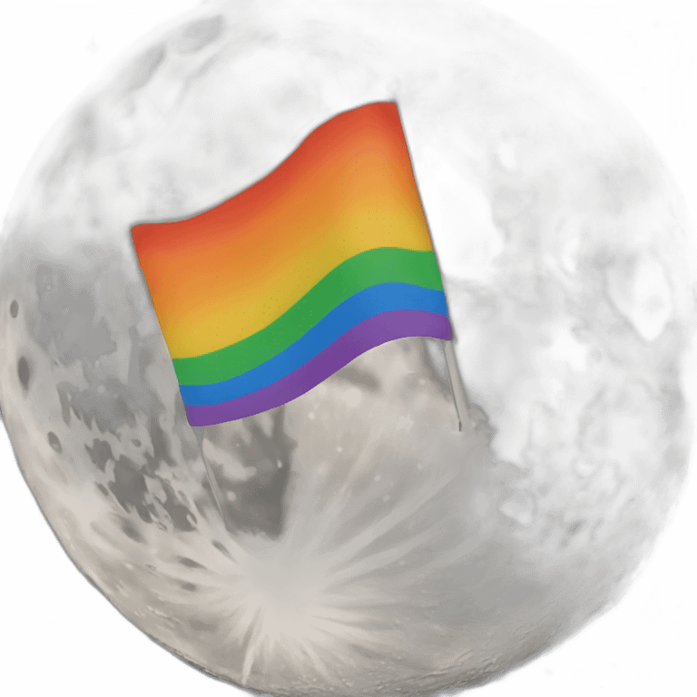 Pride flag on the moon emoji