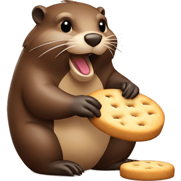 Beaver eating biscuit emoji