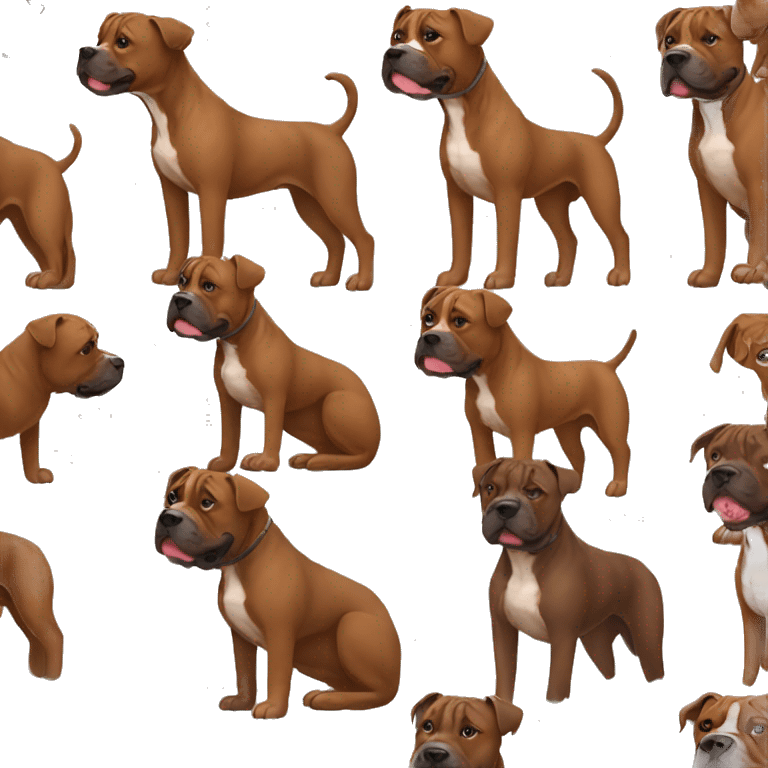 Brindle brown pitbull mastiff dog emoji