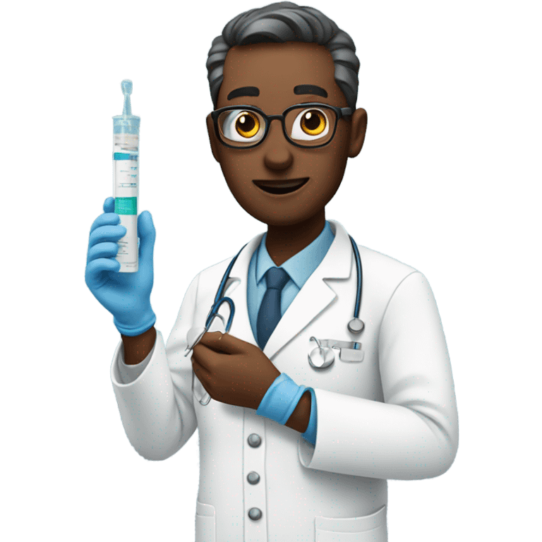 Doctor holding an injection emoji