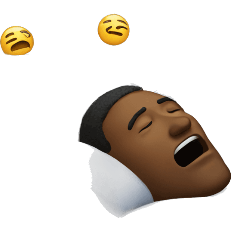 man snoring on bed with "Zzz" emojis coming from mouth emoji