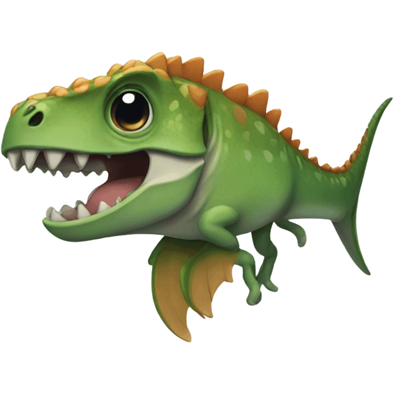 Dinosaur half fish emoji