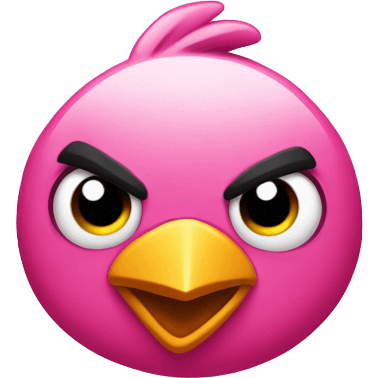 Pink angrybird in loe  emoji