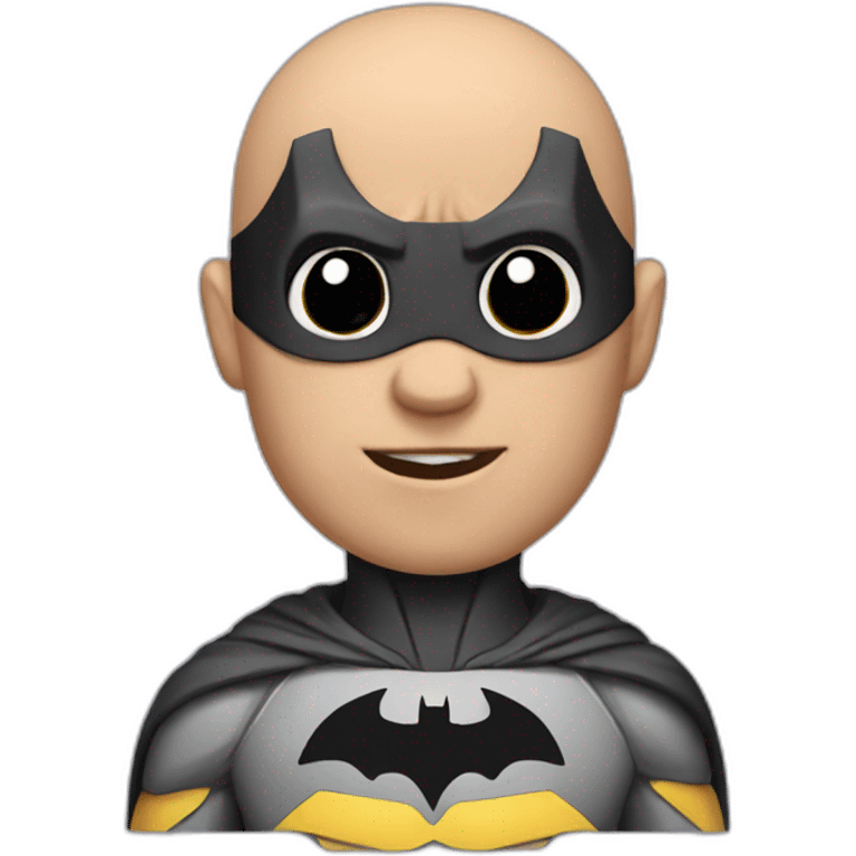 Batman with a bald head emoji