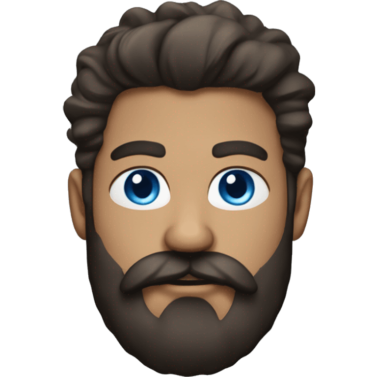 A handsome man with blue eyes, wild hair, a dense moustache and beard inspired by KGF movie character  emoji