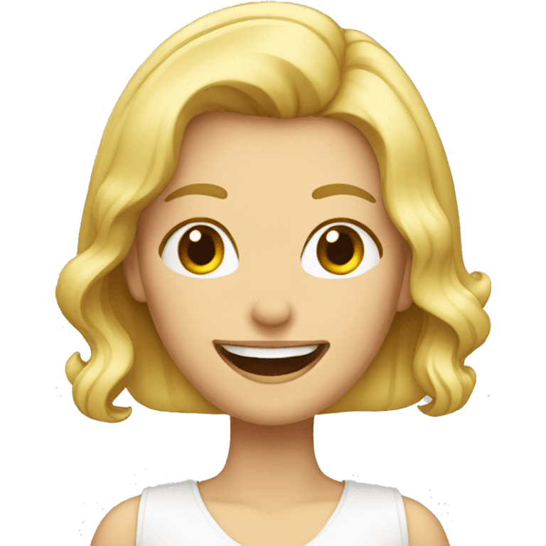 Femme blonde appareil dentaire emoji