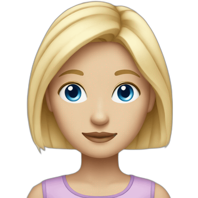 Girl with blue eyes and blonde hair emoji