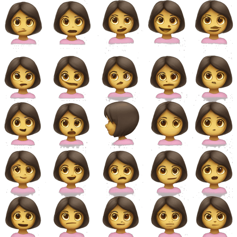 Girl moving her short hear left and right  emoji