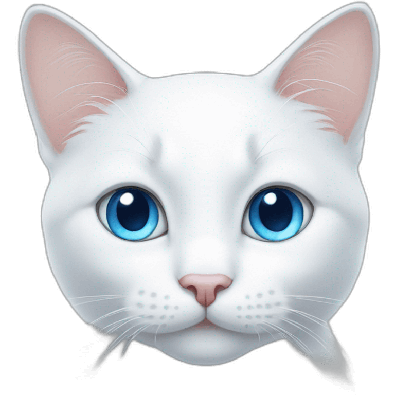 cute white cat with blue eyes emoji