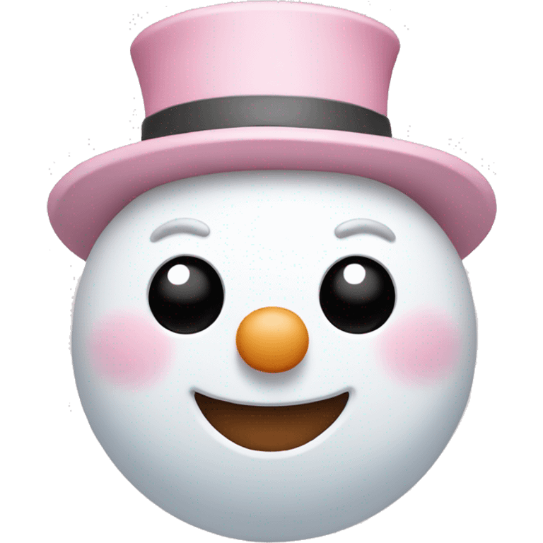 Cute white and light pink snowman emoji