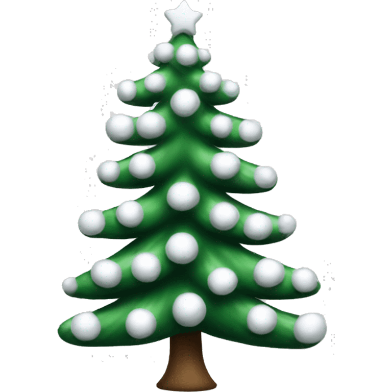 Realistic white fir christmas tree   emoji