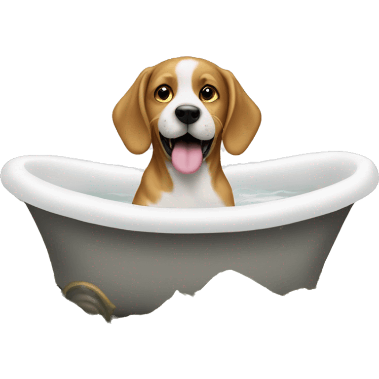 dog in bath of money emoji