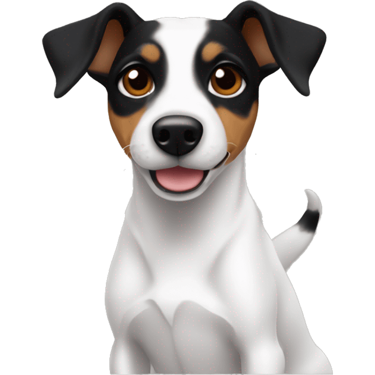 Jack Russell mix pointy ears black emoji