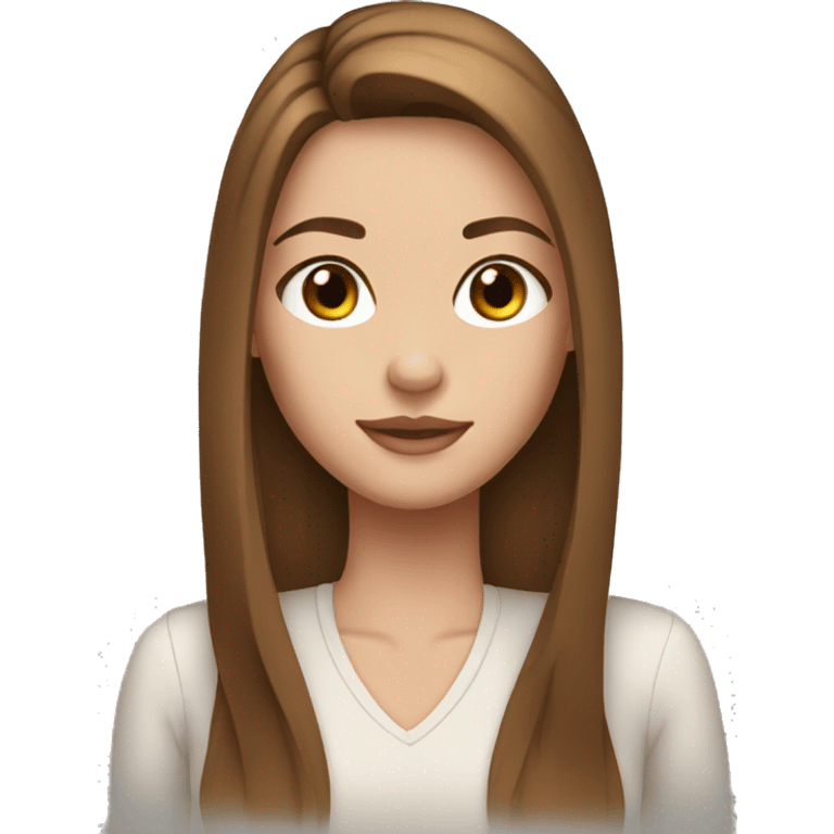 Margot, long straight brown hair, freckles emoji