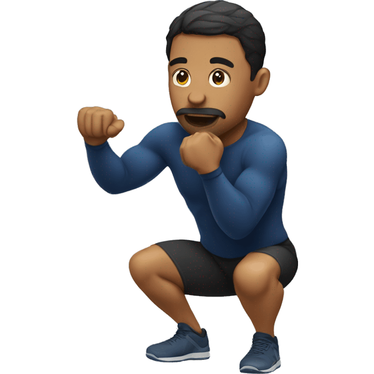 a man doing squat (sport) emoji