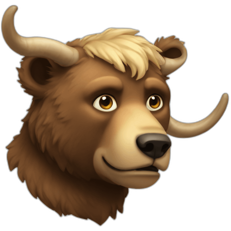 a bear that looks like a centaur wearing a horn emoji