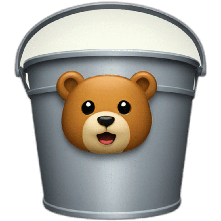 bucket with bear inside emoji