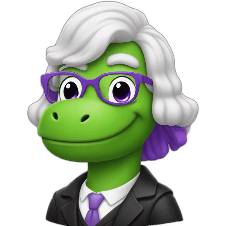 barney the dinosaur wearing a judge wig emoji