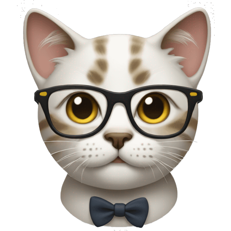 Cat wearing glasses emoji