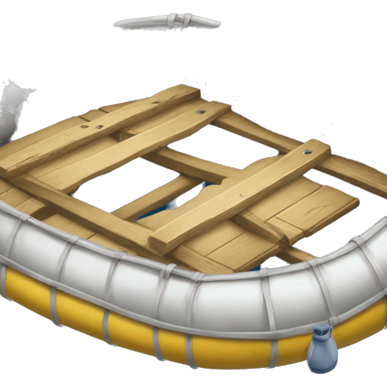 Realistic empty water raft emoji