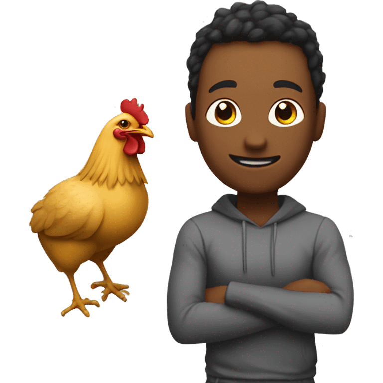 Parkour guy with a chicken head instead of real one emoji