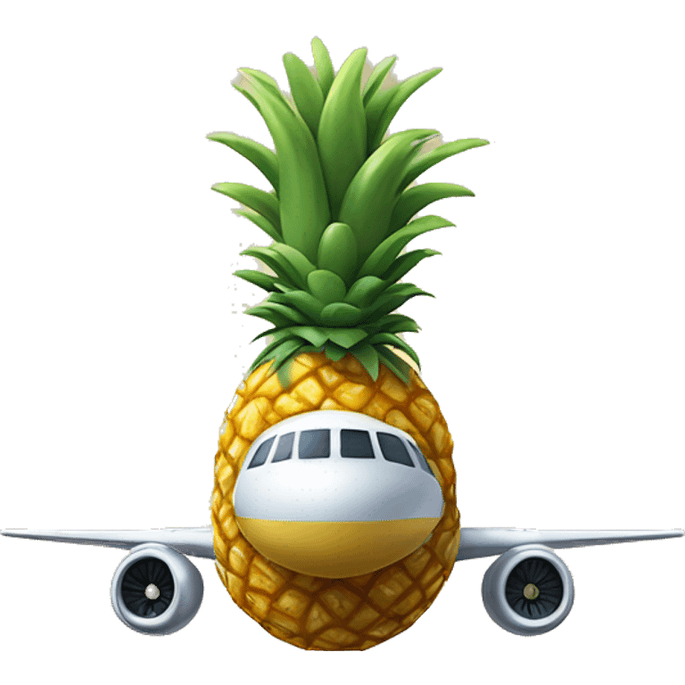 Humanlike pineapple in a plane emoji