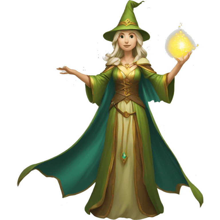 D&D Caucasian female noble wizard elf casting a spell  emoji