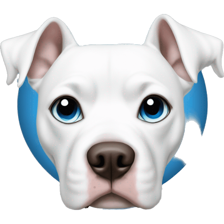 White pitbull with blue eyes emoji