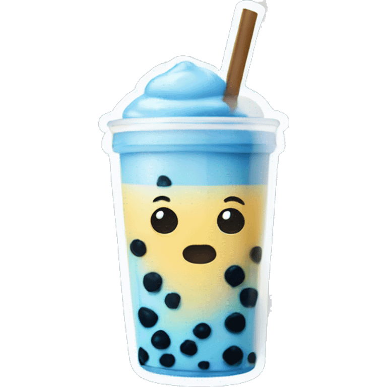 Blue boba tea emoji