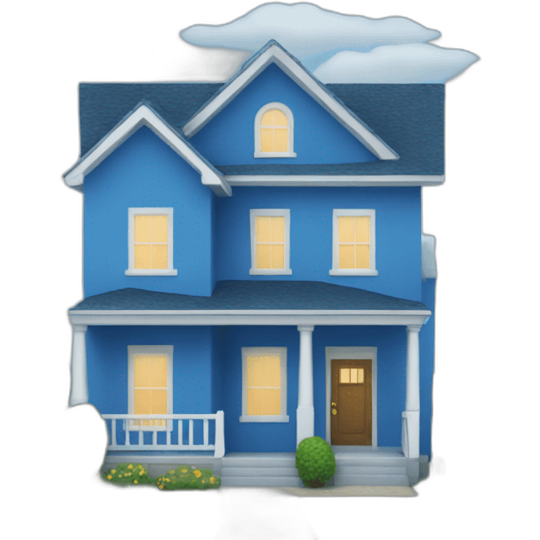 Blue house front view emoji