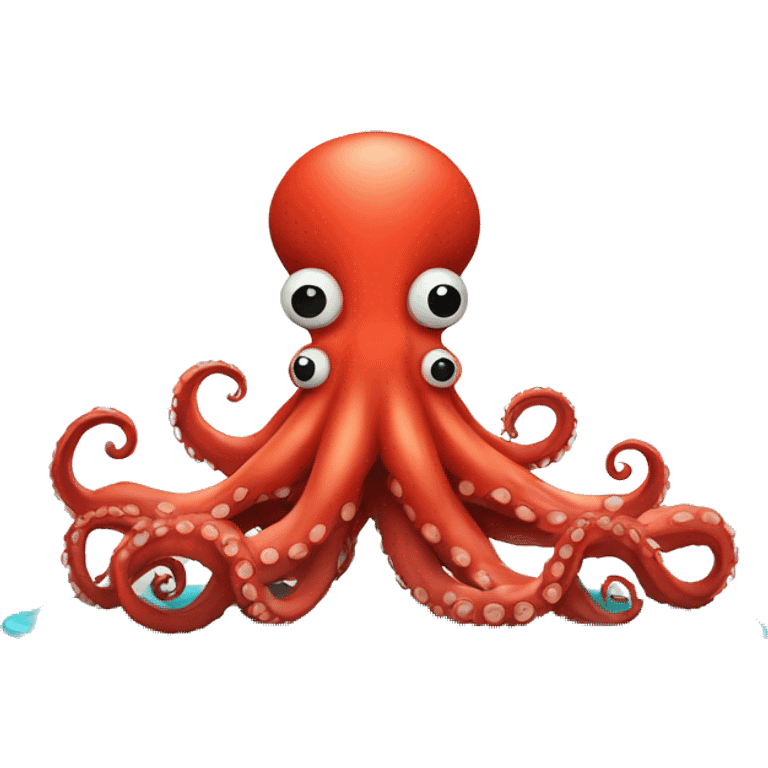 red cartoon octopus meditating emoji