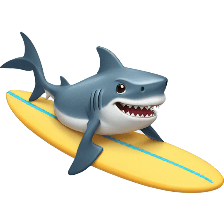 shark riding a surfboard emoji